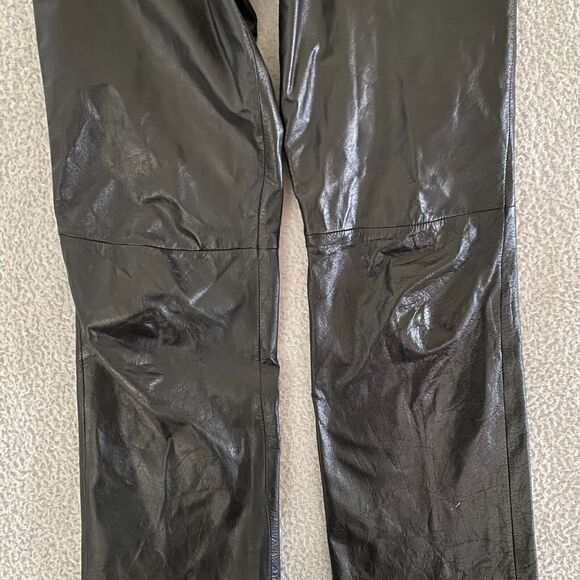 Schott Sportwear Woman Genuine Leather Pants Bottom‎ 28 Black 5 Pocket Used - Picture 7 of 11